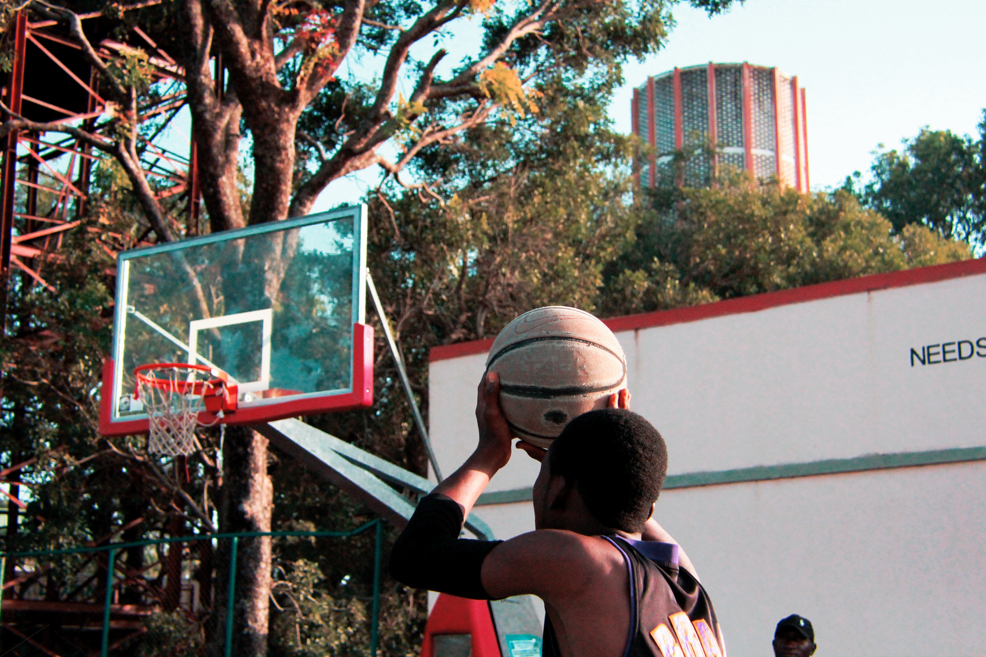 An Example of What is basketball photo. Court ball and players