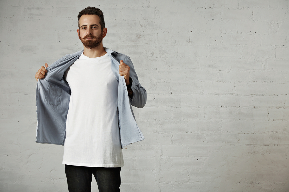 Man Wears T Shirt Layered with Button up Shirt