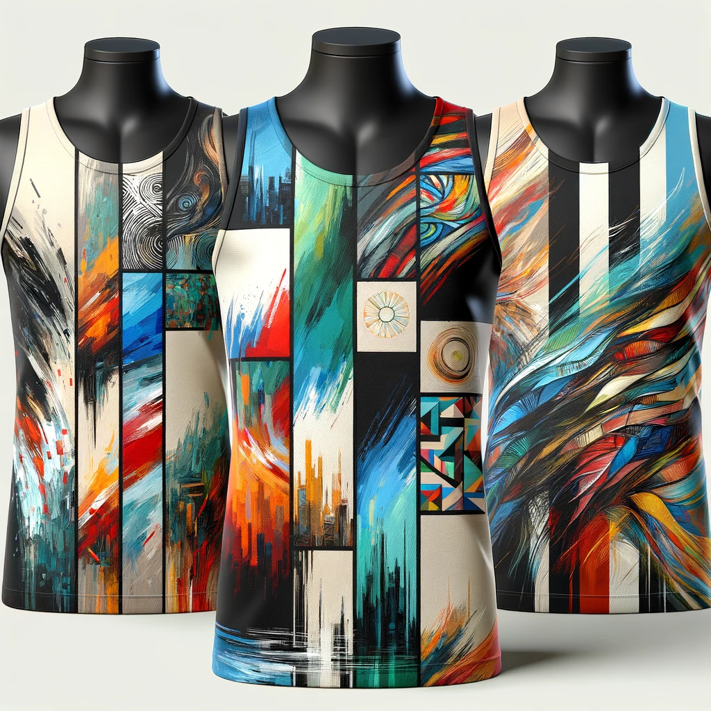 Art-inspired designs on tank tops